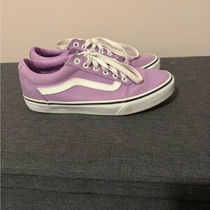 Vans Lavender Low-Top Canvas Sneakers with White Stripe